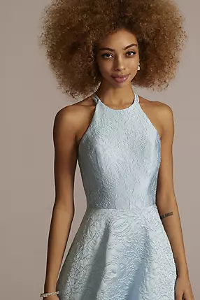 Brocade Halter Ball Gown | David's Bridal Brocade Halter Ball Gown | David's Bridal
